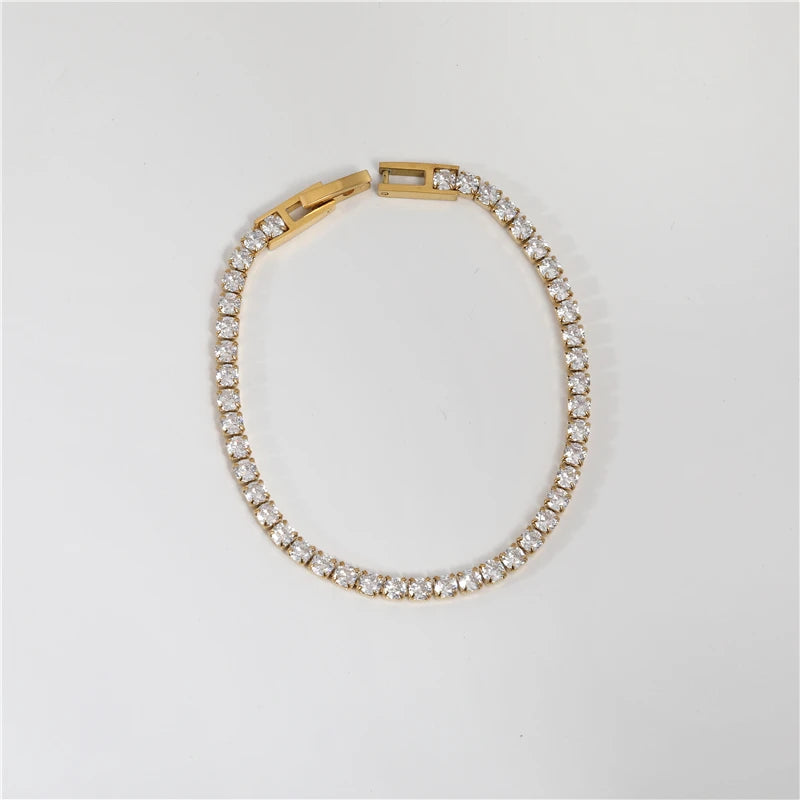 Minimalist Stainless Steel Necklace & Bracelet Set (Gold/Silver)