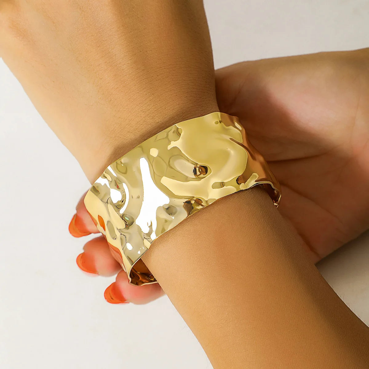Chunky Gold Bangle Bracelet – Stainless Steel Statement Cuff