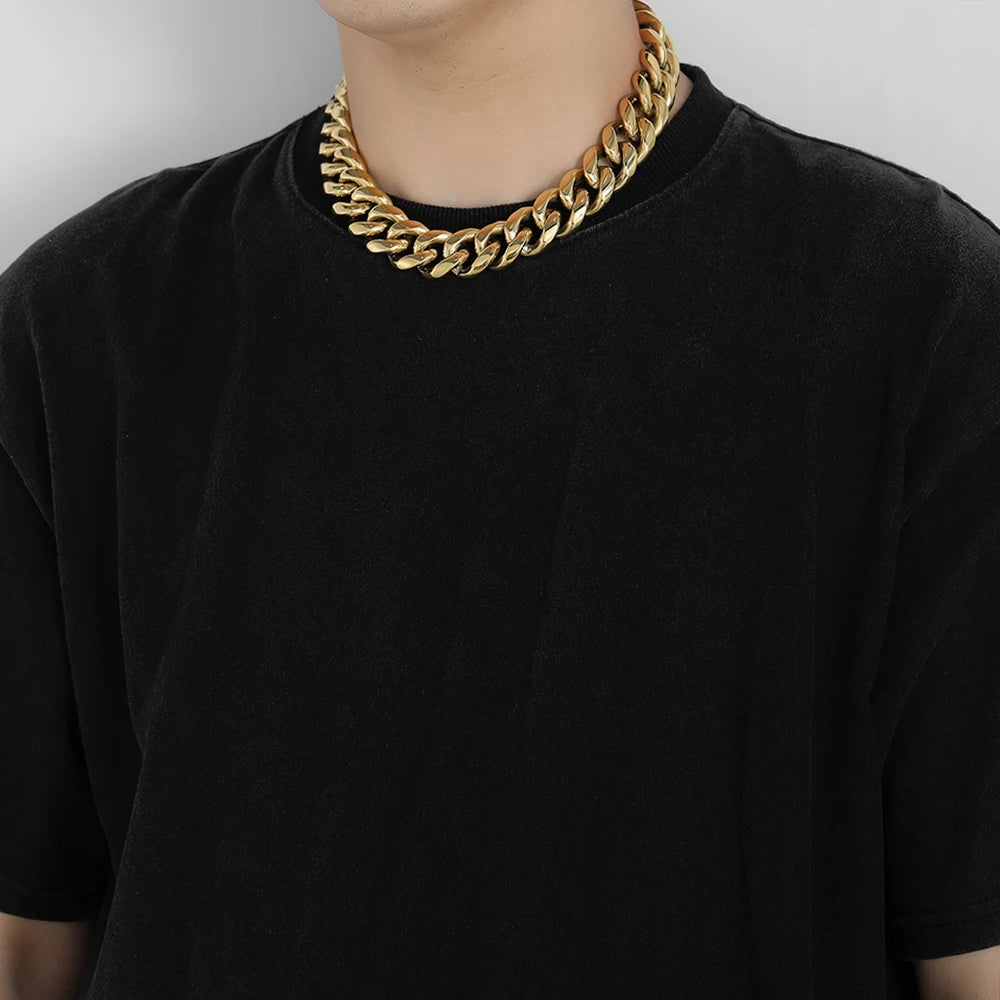 Cuban Link Chain Necklace & Bracelet  (Stainless Steel, Unisex, Waterproof)