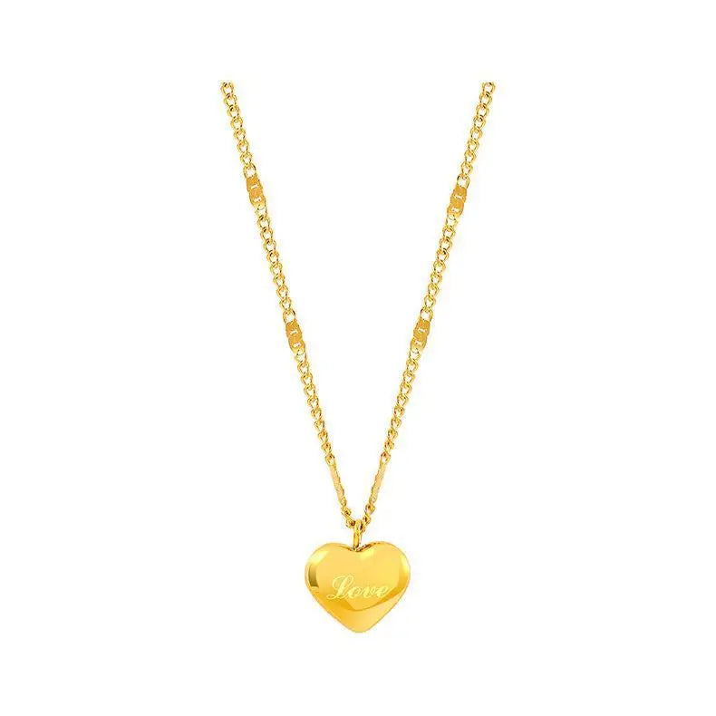 Minimalist Heart Pendant Necklace – Gold Stainless Steel