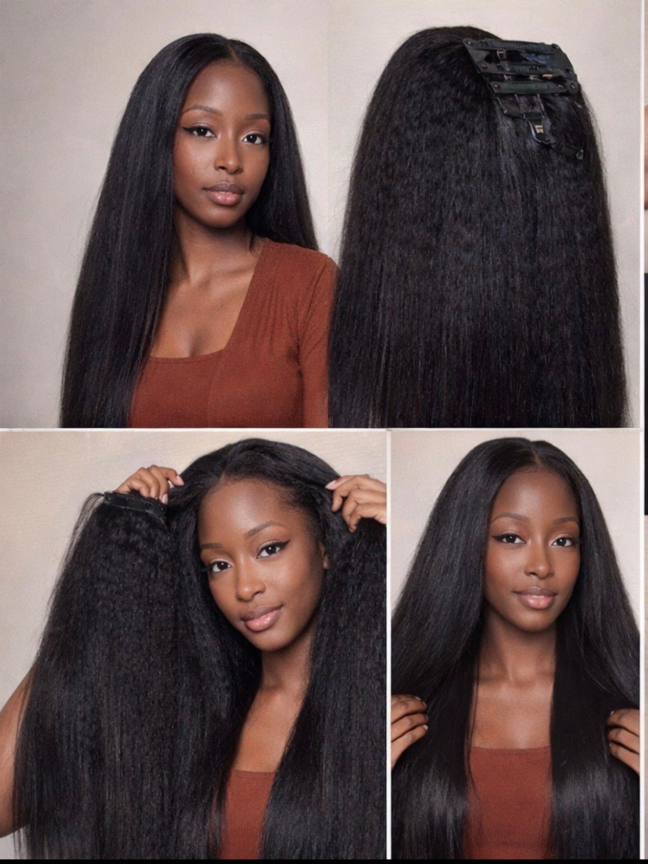 Kinky Straight Brazilian Clip-In Extensions (240g)