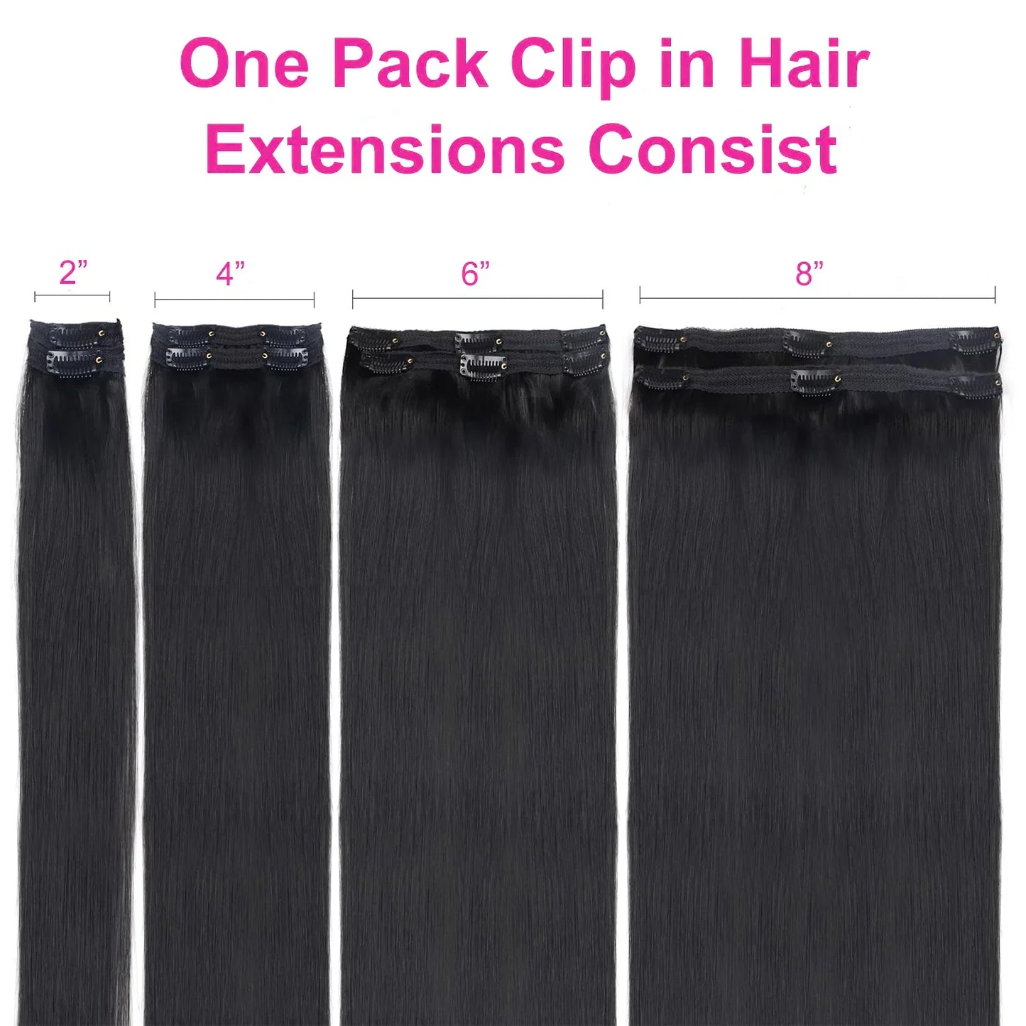 Straight Clip ins Human Hair Extensions