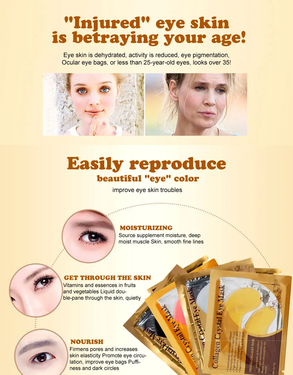 5/10//15/20/30 Pairs Gold Collagen Crystal Eye Patches