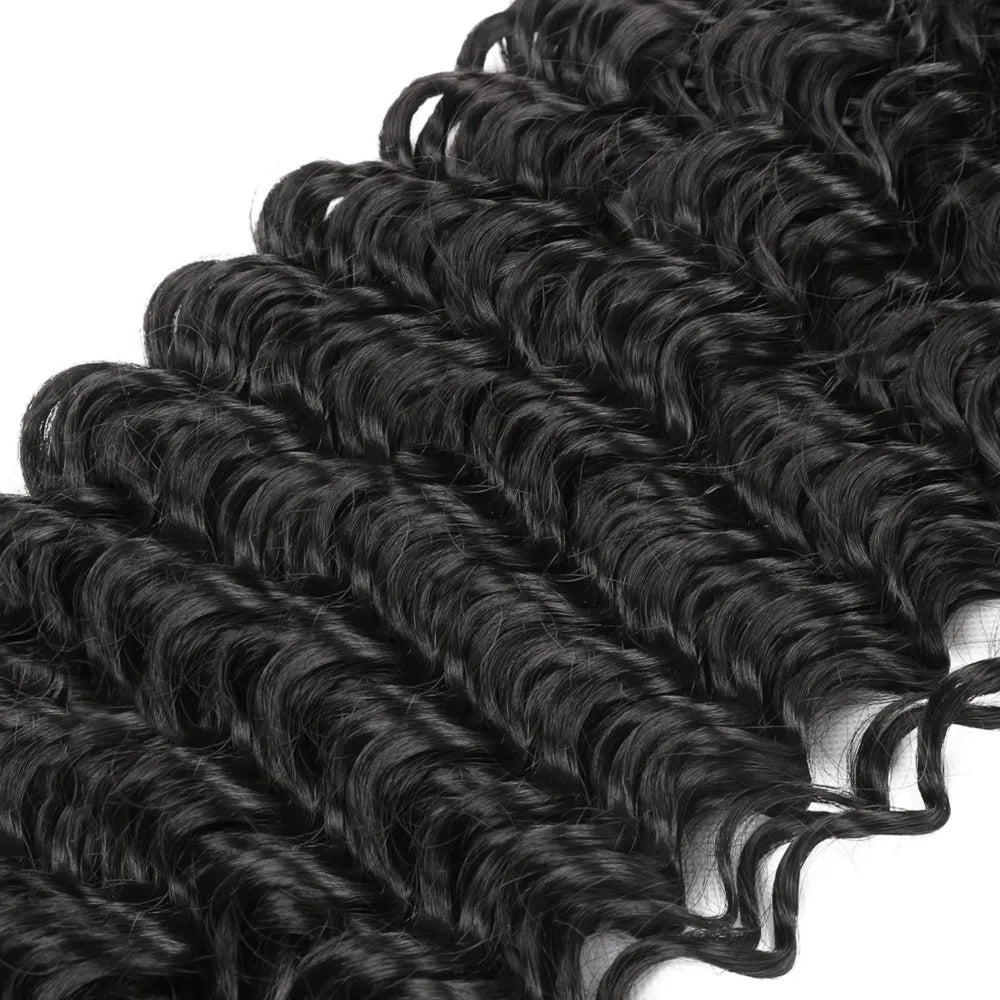 Deep Wave Clip-In Human Hair Extensions (Brazilian Remy Hair)