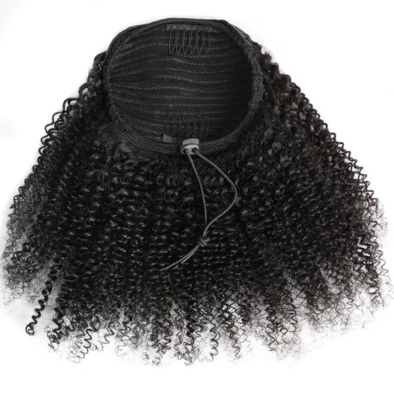 Afro Kinky Curly Ponytail Human Hair Extensions