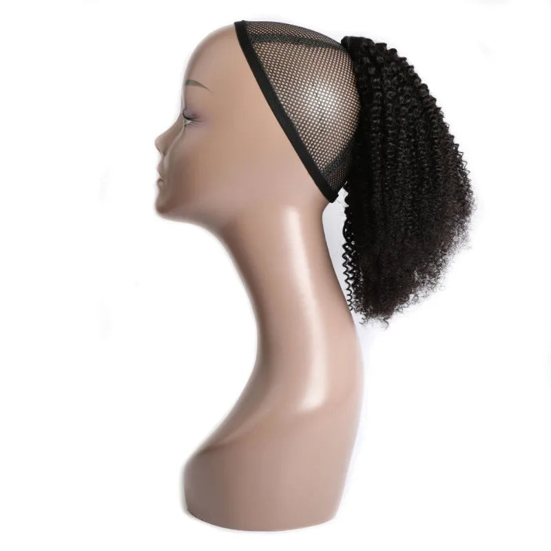 Afro Kinky Curly Ponytail Human Hair Extensions