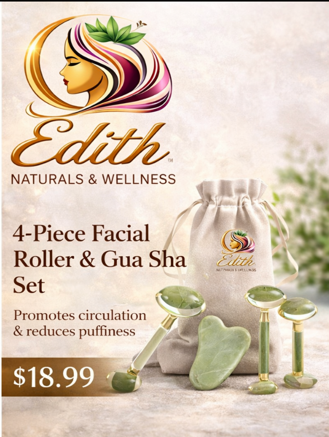 4-Piece Facial Roller & Gua Sha Set