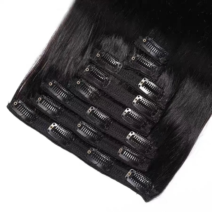 Straight Clip ins Human Hair Extensions