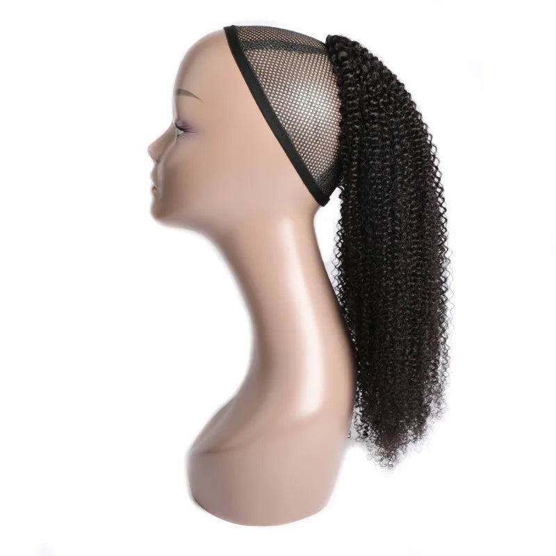 Afro Kinky Curly Ponytail Human Hair Extensions